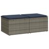 vidaXL 2 pcs conjunto sof&aacute;s jardim almofad&otilde;es vime PE/ac&aacute;cia cinzento