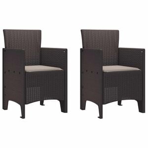 vidaXL Cadeira de Jardim 2 unid. Castanho Polipropileno