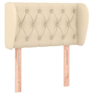 vidaXL Cabeceira de cama c/ abas tecido 83x23x78/88 cm creme