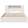 vidaXL Cama com estante sem colch&atilde;o 140x190 cm pinho maci&ccedil;o branco