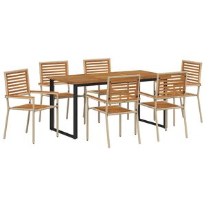 vidaXL Conjunto de Jantar para Jardim 7 unid. Bege