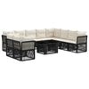 vidaXL Conjunto de Sof&aacute; de Jardim 11 unid. Preto 100 x 55 x 73 cm