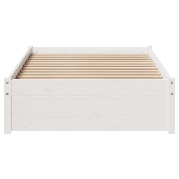 vidaXL Cama sem colch&atilde;o 90x200 cm madeira de pinho maci&ccedil;a branco