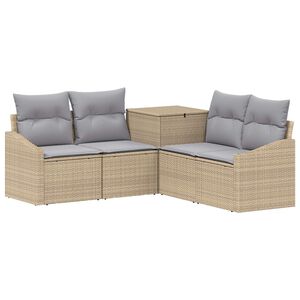 vidaXL Conjunto de Sof&aacute;s 5 unid. Bege e Cinza Claro