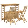 vidaXL Mesa de Bar e Banquinhos para Exterior 3 unid. Natural Bambu