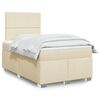 vidaXL Cama boxspring com colch&atilde;o 120x190 cm tecido cor creme