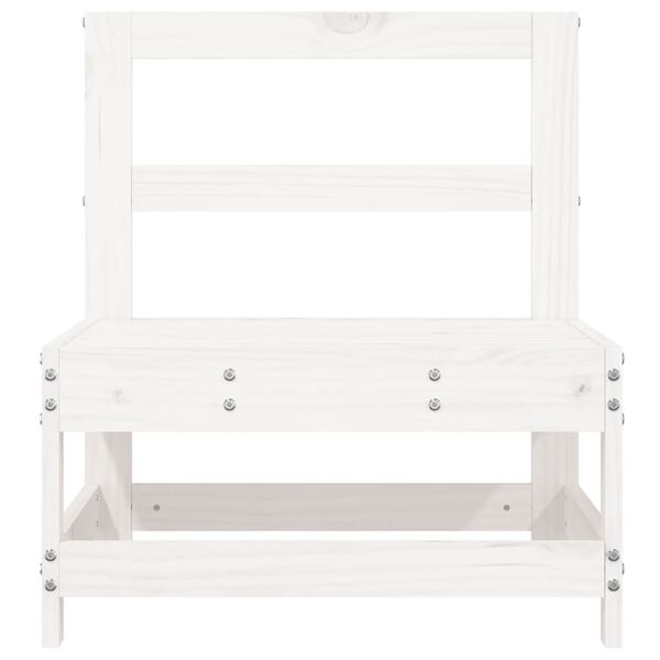 vidaXL Sofás de centro para jardim 2 pcs madeira pinho maciça branco