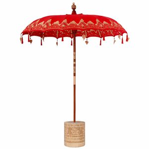 vidaXL Parasol Balin&ecirc;s com Base Vermelho 185 x 185 x 260 cm