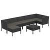 vidaXL 8 pcs conjunto lounge de jardim c/ almofad&otilde;es vime PE preto