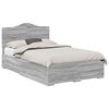 vidaXL Estrutura da Cama com gaveta Cinza Sonoma 120 x 200 cm