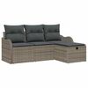 vidaXL Conjunto de Sof&aacute; de Jardim 4 pcs Cinzeto Rattan Sint&eacute;tico