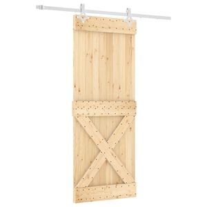 vidaXL Porta Deslizante Natural e Branco 80 x 210 cm