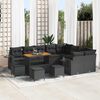 vidaXL Conjunto de Sof&aacute; de Jardim com almofada 13 pcs Preto vime PE