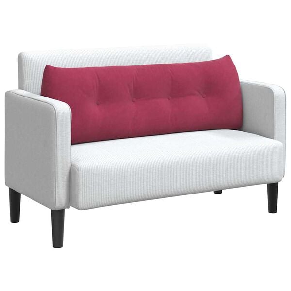 vidaXL Travesseiro para Costas Vinho Vermelho 140 x 24 x 50 cm Veludo