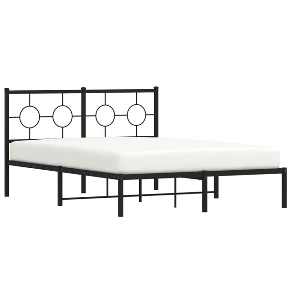 vidaXL Estrutura de cama com cabeceira 140x200 cm metal preto
