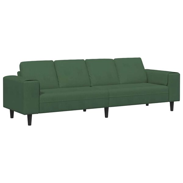 vidaXL Sof&aacute; Verde Escuro 250 x 77 x 76 cm Tecido de Veludo Cotele