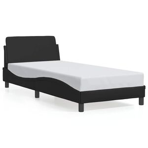 vidaXL Estrutura de cama Dover couro artificial 80x200 cm preto