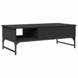 vidaXL Mesa de centro 100x50x35 cm derivados de madeira/metal preto