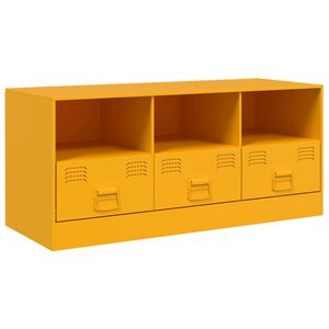 vidaXL M&oacute;vel de TV 99x39x44 cm a&ccedil;o amarelo mostarda