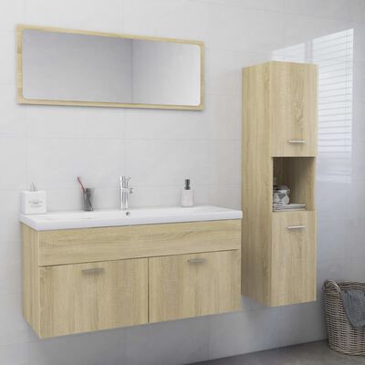 vidaXL Conjunto móveis casa de banho contraplacado carvalho sonoma