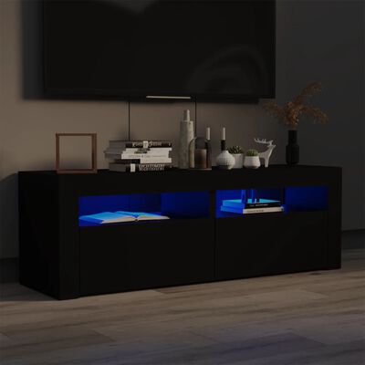 vidaXL Móvel de TV com luzes LED 120x35x40 cm preto