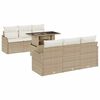 vidaXL Conjunto de Sof&aacute; de Jardim 7 unid. Bege vime PE
