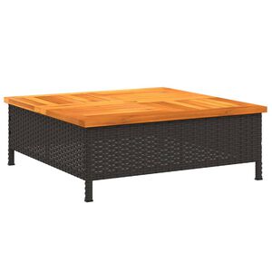 vidaXL Cobertura p/ base guarda-sol 70x70x25 cm vime PE e ac&aacute;cia preto
