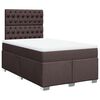 vidaXL Cama boxspring com colch&atilde;o 120x190 cm tecido castanho-escuro