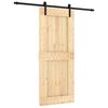 vidaXL Porta Deslizante Natural e Preto 85 x 210 cm