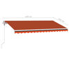 vidaXL Toldo autom&aacute;tico independente 450x350 cm laranja e castanho