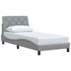 vidaXL Estrutura de cama sem colch&atilde;o 90x190 cm tecido cinzento-claro