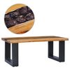vidaXL Mesa de centro 100x50x40 cm madeira de teca maci&ccedil;a e poliresina