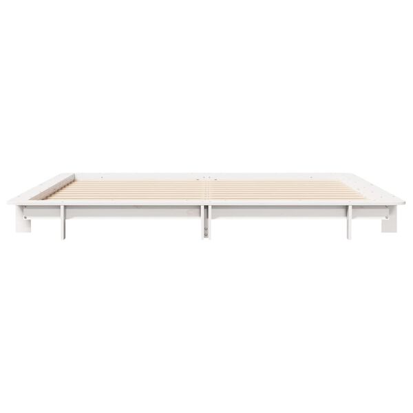 vidaXL Cama sem colch&atilde;o 180x200 cm madeira de pinho maci&ccedil;a branco