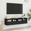 vidaXL M&oacute;veis de parede p/ TV 2 pcs 60x30x30cm derivados madeira preto