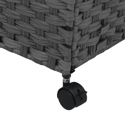 vidaXL Cesto para roupa suja com rodas 60x35x60,5 cm vime cinzento