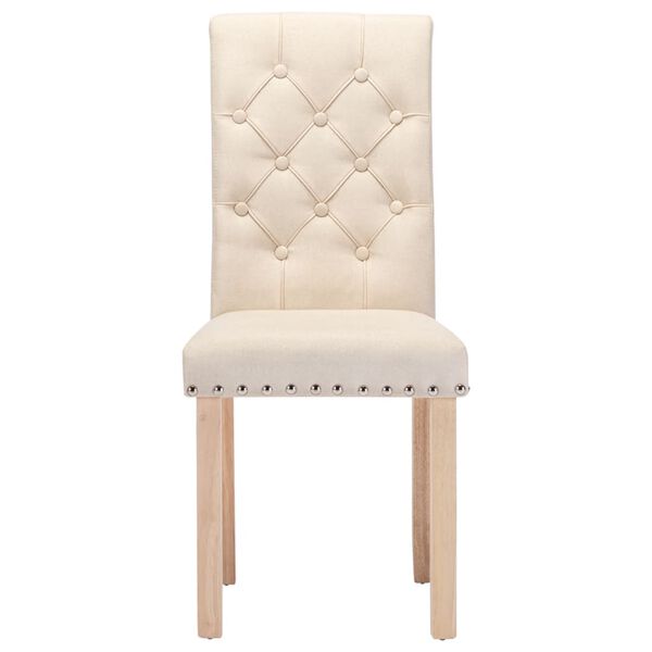 vidaXL Cadeiras de jantar 6 pcs tecido cor creme