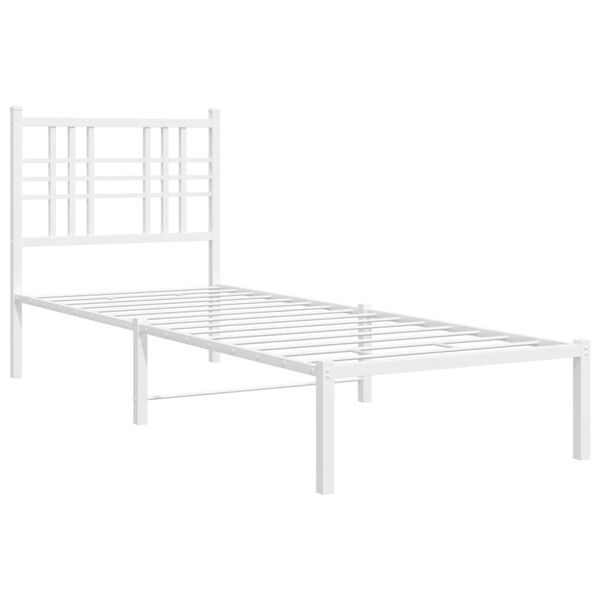 vidaXL Estrutura de cama com cabeceira 80x200 cm metal branco