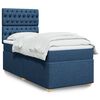vidaXL Cama com molas/colch&atilde;o 90x190 cm tecido azul