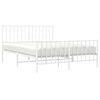 vidaXL Estrutura de cama com cabeceira e pés 140x200 cm metal branco