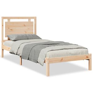 vidaXL Cama extra longa sem colch&atilde;o 100x210 cm madeira maci&ccedil;a