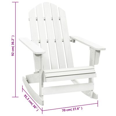 vidaXL Cadeira de baloiço para jardim madeira branco