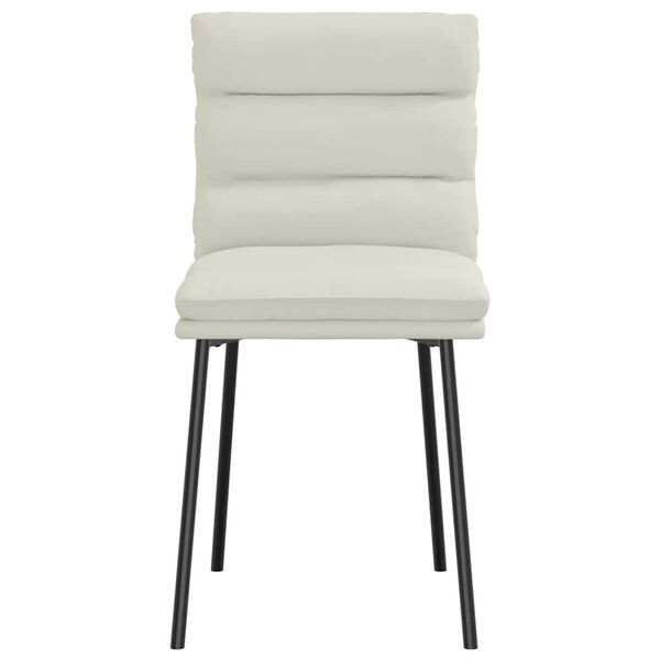 vidaXL Cadeiras de jantar 2 pcs veludo cor creme
