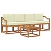 vidaXL Conjunto de Sof&aacute;s para Exterior 5 pcs Natural e Creme