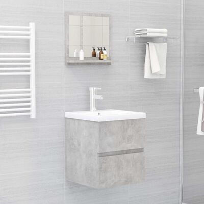 vidaXL Espelho de casa de banho 40x10,5x37 cm contrapl. cinza cimento