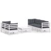 vidaXL 6 pcs conj. lounge de jardim com almofad&otilde;es antracite pinho