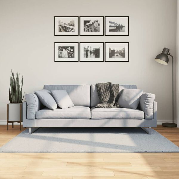 vidaXL Tapete pelo curto macio e lav&aacute;vel HUARTE 120x170 cm azul