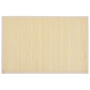 6 pcs individuais de mesa em bambu 30 x 45 cm natural