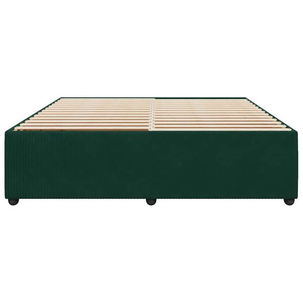 vidaXL Estrutura de cama sem colch&atilde;o 200x200 cm veludo verde-escuro