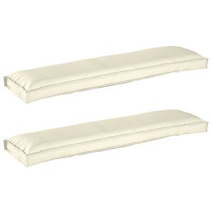vidaXL Conjunto de Almofadas para Palete 2 pcs Creme 150 x 40 x 8 cm
