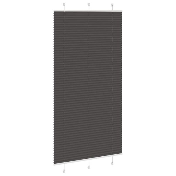 vidaXL Preto Plissada Cega 110x200 cm Largura Tecido 109,4cm Poli&eacute;ster